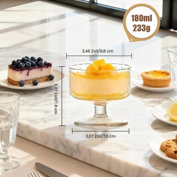Sada 6 dezertních misek, dezertních misek o objemu 180 ml, misek na zmrzlinu a salát a všestranných