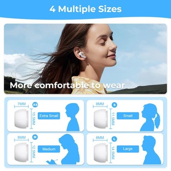 Náhradné nástavce do uší Flintronic pre AirPods Pro 1/2, 4 veľkosti silikónových nástavcov s otvormi
