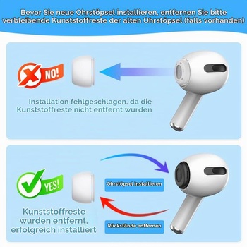 Náhradné nástavce do uší Flintronic pre AirPods Pro 1/2, 4 veľkosti silikónových nástavcov s otvormi