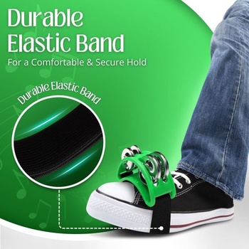 Flexzion Foot Tambourine Percussion s dvojitým radom oceľových zneliek - Foot Shaker Hudobný nástroj