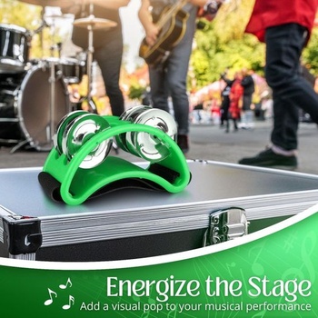 Flexzion Foot Tambourine Percussion s dvojitým radom oceľových zneliek - Foot Shaker Hudobný nástroj