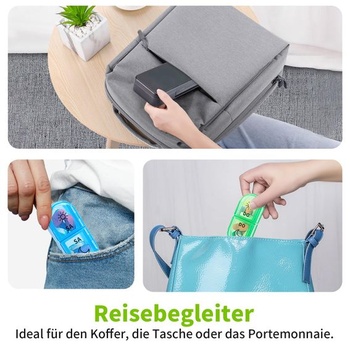 7-dňová krabička na lieky (ráno a večer), prenosná cestovná krabička na lieky, bez BPA, čierna
