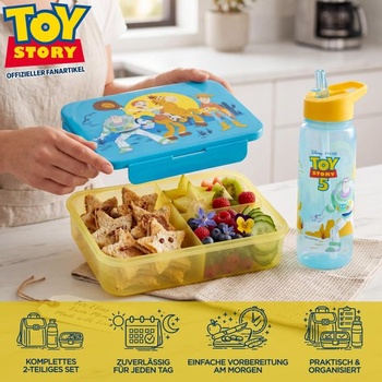Trendová sada svačinového boxu a lahve na vodu s motivem Disney Toy Story, 1,75l svačinový box s