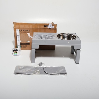 Feandrea Elevated Dog Bowl, miska na kŕmenie so stojanom, výškovo nastaviteľná a sklopná kŕmna