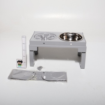 Feandrea Elevated Dog Bowl, miska na kŕmenie so stojanom, výškovo nastaviteľná a sklopná kŕmna