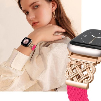 Pletené remienky Chinbersky kompatibilný s Apple Watch 44mm 45mm 46mm 49mm 42mm, magnetická spona,