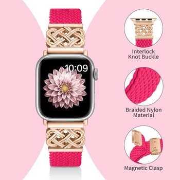 Pletené remienky Chinbersky kompatibilný s Apple Watch 44mm 45mm 46mm 49mm 42mm, magnetická spona,