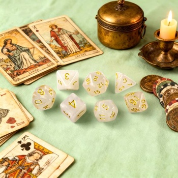 7dielna sada kociek D&D, polyedrická sada kociek MTG, sada kociek D&D, chróma yellow