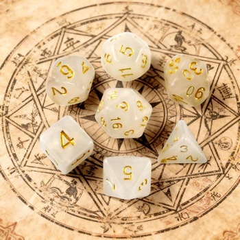 7dielna sada kociek D&D, polyedrická sada kociek MTG, sada kociek D&D, chróma yellow