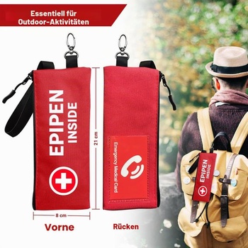 Lekárske puzdro na EpiPen pre 2 perá, 1 kus, malá izolovaná núdzová taška s chladiacimi balíčkami a