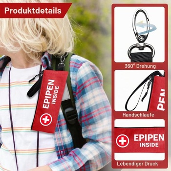 Lekárske puzdro na EpiPen pre 2 perá, 1 kus, malá izolovaná núdzová taška s chladiacimi balíčkami a