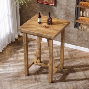 Barový stôl HOGA-JW1117, 90 x 60 x 60 cm, hnedý - A