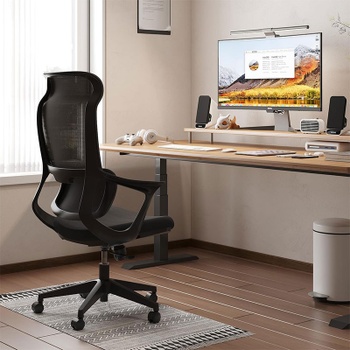 Ergonomická kancelárska stolička OC16B, s bedrovou opierkou, čierna - A