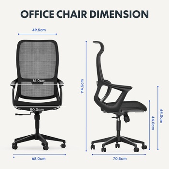 Ergonomická kancelárska stolička OC16B, s bedrovou opierkou, čierna - A