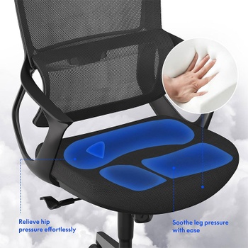 Ergonomická kancelárska stolička OC16B, s bedrovou opierkou, čierna - A