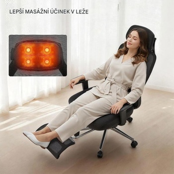 Ergonomická kancelárska stolička OC6B-F2-EUAM, s 3D masážou Shiatsu, čierna - B