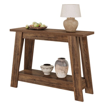 Konzolový stolík HOGA-JW1060, 106,4 x 29,8 x 81,5 cm, rustikálny, hnedý - B