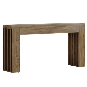 Konzolový drevený stolík HOGA-YC0002, 29,8 x 147,7 x 81,5 cm, hnedý - A