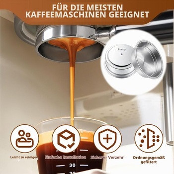 51mm filtračný košík portafiltera, dvojstenný nerezový espresso filter na 2 šálky s čistiacim
