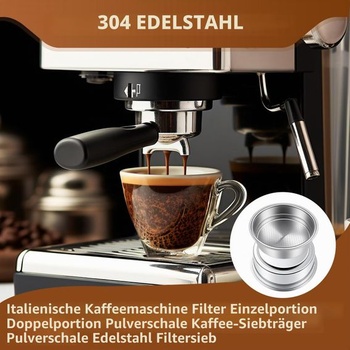 51mm filtračný košík portafiltera, dvojstenný nerezový espresso filter na 2 šálky s čistiacim