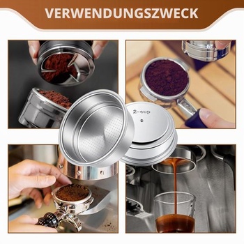 51mm filtračný košík portafiltera, dvojstenný nerezový espresso filter na 2 šálky s čistiacim