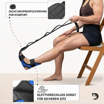 DMoose Fitness jogový popruh na preťahovanie nôh - Nastaviteľný polstrovaný naťahovací pás pre