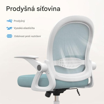 Ergonomická detská stolička X24F00K243, nastaviteľné podrúčky, bielo/modrá - A