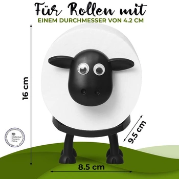 Držák toaletního papíru VELENTI s ovečkou, zábavný držák na toaletní papír, volně stojící,
