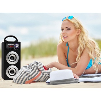 Prenosný Bluetooth reproduktor, 600mAh, čierny - B