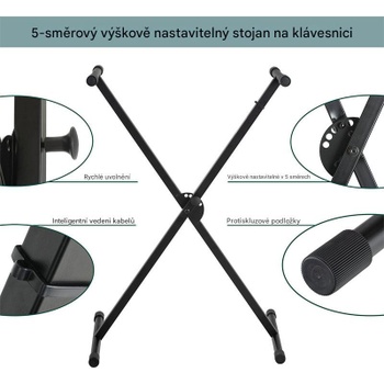 Stojan na klávesy Cantabile X, výškovo nastaviteľný, čierny - A