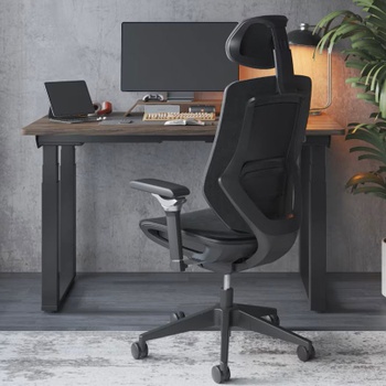 Ergonomická kancelárska stolička BS12B-PRO-V3, nosnosť 136 kg, čierna - N
