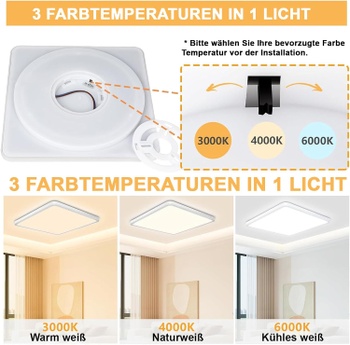 Stropné svietidlo Fynokst LED 24W 3200lm biela