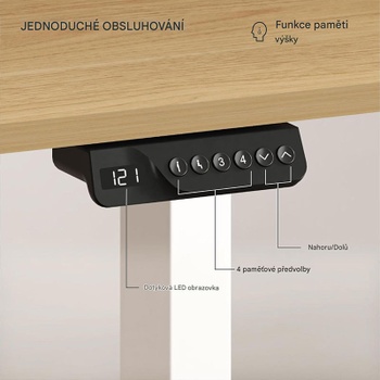 Elektrický nastaviteľný stôl QB2M-1670-EU maple, 2 motory, 160 x 70 cm - A