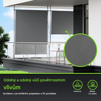 Vonkajšia vertikálna markíza HLS023-3, 150 x 270 cm, tmavo šedá - A
