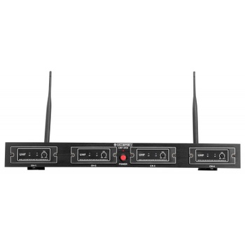 4 kanálový bezdrôtový set UHF 2V2I, dosah 50 metrov, čierny - A