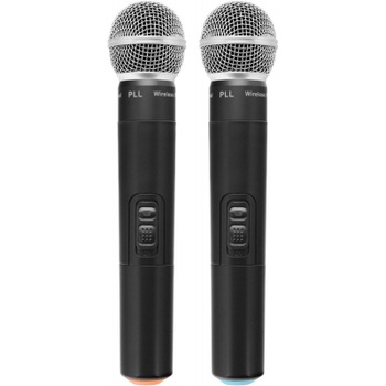 4 kanálový bezdrôtový set UHF 2V2I, dosah 50 metrov, čierny - A
