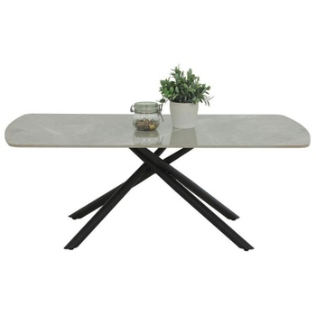 Konferenčný stolík, rúrkový rám, 120 x 68 cm, čierno/sivý - A