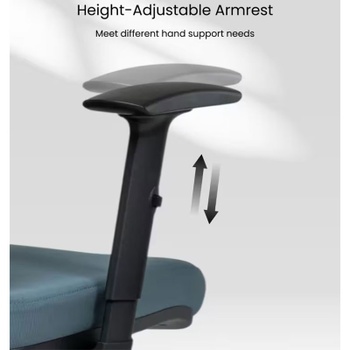 Ergonomická kancelárska stolička BS3G-V2, 2D opierka hlavy, čierno/modrá - A