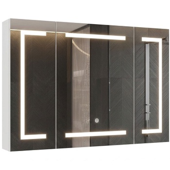 Zrkadlová LED skrinka do kúpeľne DJ504915_3, 100 x 63,6 cm, biela - B