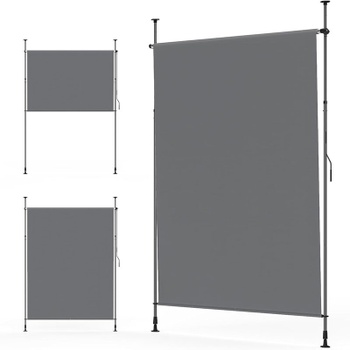 Vonkajšia vertikálna markíza HLS023-3, 120 x 270 cm, tmavo šedá - A