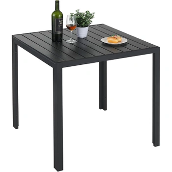 Záhradný stôl D-058, 75 x 75 cm, čierny - A