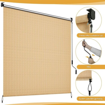 Vertikálna markíza HLS024KD-1, 120 x 180 cm, khaki - A