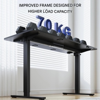 Výškovo nastaviteľný stôl QE1B-1260-EU, 120 x 60 cm, čierny - A