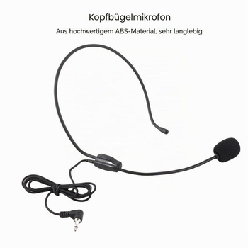 Slúchadlový mikrofón, káblový slúchadlový mikrofón, hlavový káblový mikrofón s 3,5 mm konektorom,