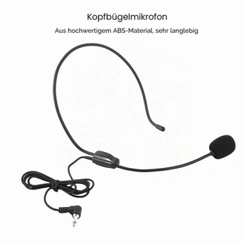 Sluchátkový mikrofon, kabelový sluchátkový mikrofon, hlavový kabelový mikrofon s 3,5 mm konektorem,