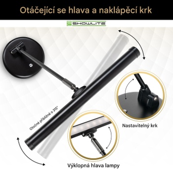 LED lampa na klavír 00032353, s 15 LED diódami, čierna - A