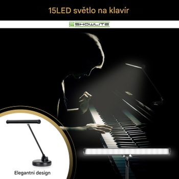 LED lampa na klavír 00032353, s 15 LED diódami, čierna - A