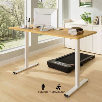 Výškovo nastaviteľný stôl E150M-4824-EU02, 120 x 60 cm, javor/biely - A