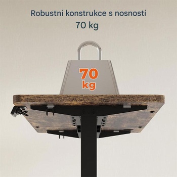 Výškovo nastaviteľný stôl FQ1D-1660-EUV2, 160 x 60 cm, čierno / hnedý - B