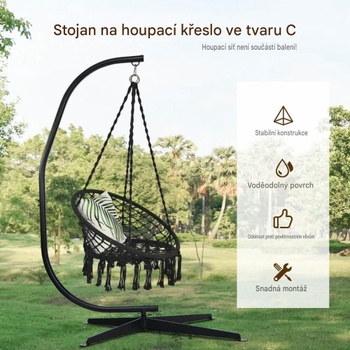 Stojan na hojdaciu sieť Solid Steel C, nosnosť až 150 kg, čierny - B